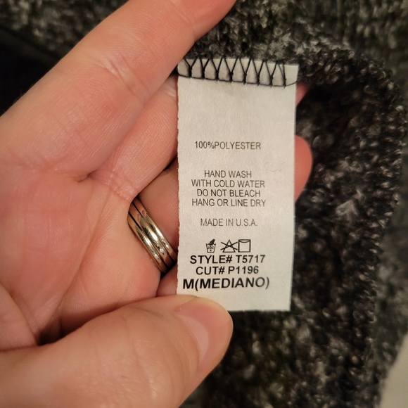 Frumos Black Gray Open Front Drape Cardigan - Picture 4 of 4